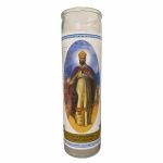 St. Cipriano Labeled 7 Day Candle, White